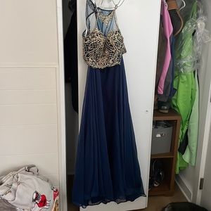 Deep blue prom dress
